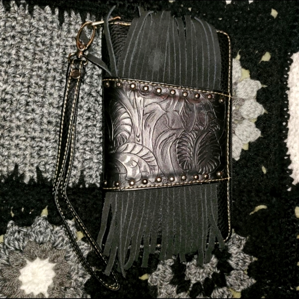 Leather Montana West Fringe Wallet